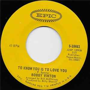 Bobby Vinton - To Know You Is To Love You FLAC album