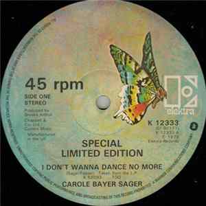 Carole Bayer Sager - I Don't Wanna Dance No More / Shadows FLAC album