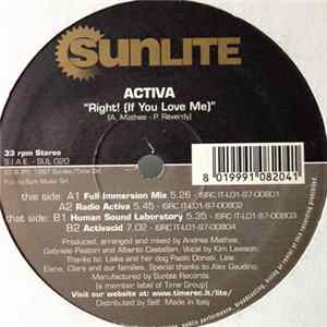 Activa - Right! (If You Love Me) FLAC album