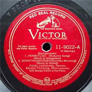Hulda Lashanska, Kerstin Thorborg - Mendelssohn - Songs FLAC album