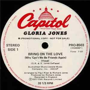 Gloria Jones - Bring On The Love (Why Can't We Be Friends Again) FLAC album