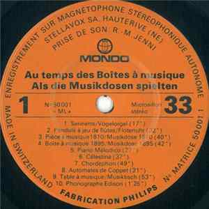 No Artist - Au Temps Des Boîtes À Musique / Als Die Musikdosen Spielten FLAC album