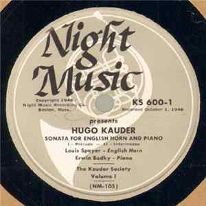 Hugo Kauder - Sonata For English Horn And Piano / Improvization For English Horn Alone FLAC album