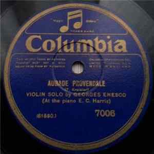 Georges Enesco Violin Solo - At The Piano E. C. Harris - Aubade Provencale / Serenade, Op. 4 FLAC album