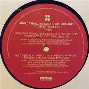 Ron Carroll Produced By Richard Grey - Come In To My Life FLAC album