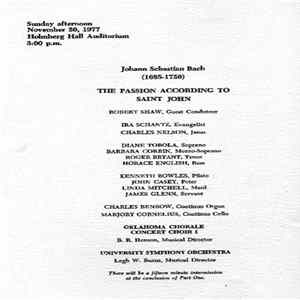 Johann Sebastian Bach - Robert Shaw - The Passion According To Saint John FLAC album