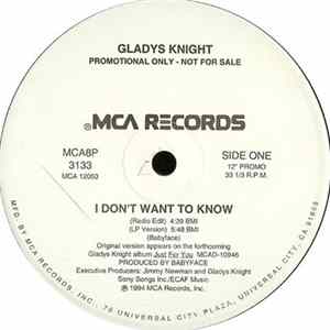 Gladys Knight - I Don't Want To Know FLAC album
