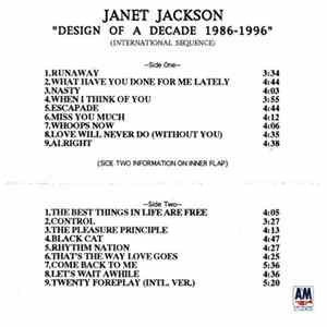 Janet Jackson - Design Of A Decade 1986-1996 (International Sequence) FLAC album