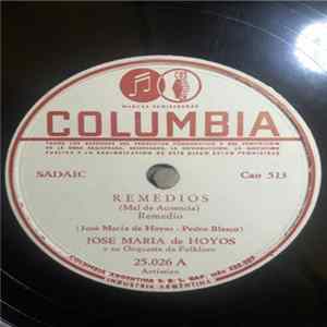 José María De Hoyos Y Su Orquesta De Folklore - Remedios / El Palito FLAC album