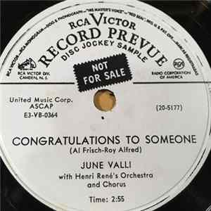 June Valli - Congratulations To Someone / Love And Hate FLAC album