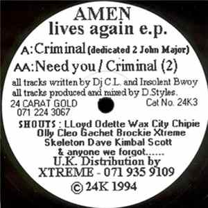 DJ C.L. & Insolent Bwoy - Amen Lives Again E.P. FLAC album