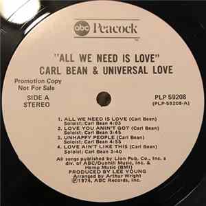 Carl Bean And Universal Love - All We Need Is Love FLAC album