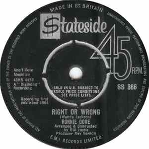 Ronnie Dove - Right Or Wrong FLAC album