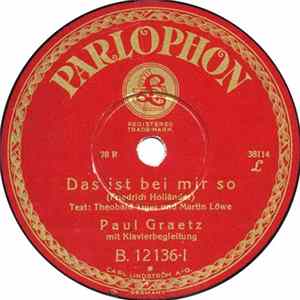 Paul Graetz - Das Ist Bei Mir So / Sonntag Vormittag FLAC album