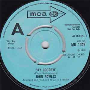 John Rowles - Say Goodbye FLAC album