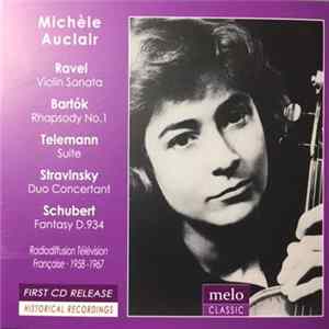Michèle Auclair, Ravel, Bartók, Telemann, Stravinsky, Schubert - Recital / Radiodiffusion Télévision Française • 1958-1967 FLAC album