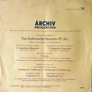 Giovanni Paolo Cima, Lodovico Grossi Viadana, Giulio Caccini, Andrea Cima, Gregorio Allegri - 4 Geistliche Konzerte Und 5 Arien / 4 Instrumentalsätze FLAC album
