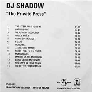 DJ Shadow - The Private Press FLAC album