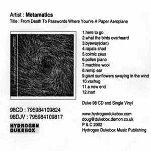 Metamatics - From Death To Passwords Where You're A Paper Aeroplane FLAC album