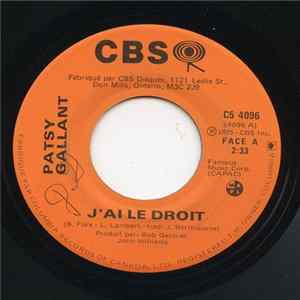 Patsy Gallant - J'ai Le Droit FLAC album