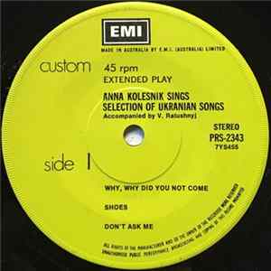 Anna Kolesnik - Anna Kolesnik Sings Selection Of Ukranian Songs FLAC album