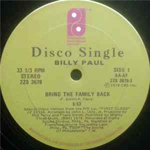 Billy Paul - It's Critical / Bring The Family Back FLAC album