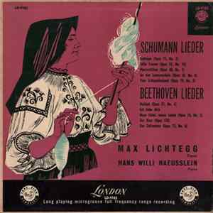 Max Lichtegg, Hans Willi Häusslein - Schumann Lieder, Beethoven Lieder FLAC album