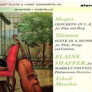 Mozart, Telemann, Yehudi Menuhin, The Philharmonia Orchestra, Elaine Shaffer, Marilyn Costello - Flute & Harp Concerto / Suite For Flute & Strings FLAC album