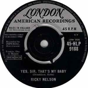 Ricky Nelson - I'm Not Afraid / Yes, Sir, That's My Baby FLAC album