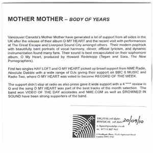 Mother Mother - Body Of Years FLAC album