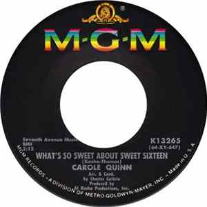 Carole Quinn - What's So Sweet About Sweet Sixteen / Good Boy Gone Bad FLAC album