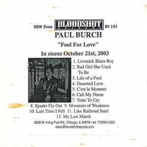 Paul Burch - Fool For Love FLAC album