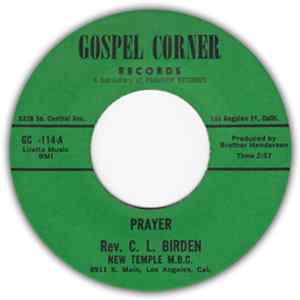 Rev. C.L. Birden - Prayer / Say A Prayer For Me FLAC album