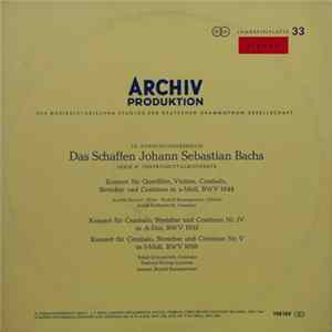 Johann Sebastian Bach, Rudolf Baumgartner, Ralph Kirkpatrick, Aurèle Nicolet - Konzert Fur Querflote, Violin, Cembalo, Streicher Und Continuo In A-moll, BWV 1044 / Konzer Für Cembalo, Streicher Und Continuo Nr. IV In A-dur, BWV 1055 / Konzert Für Cembalo, FLAC album